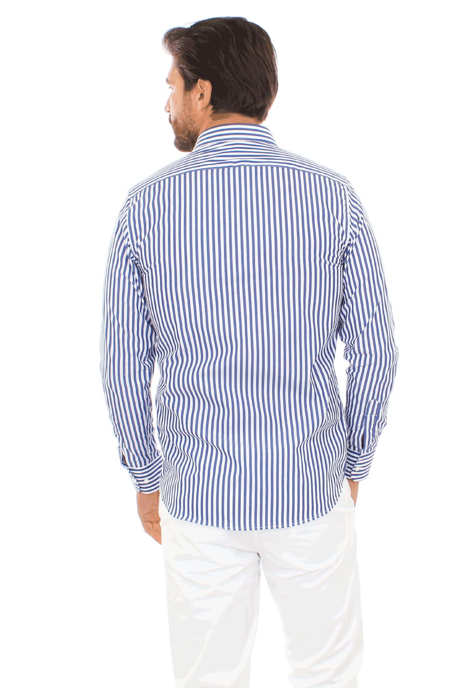 Ciabalù Camicia Uomo Slim Fit in Cotone a Righe Made in Italy Elegante