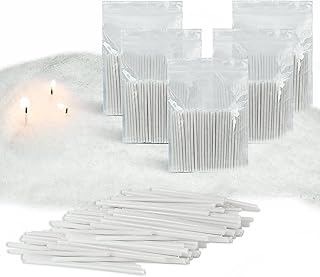500-Pack Pearled Candle Cotton Wicks for Sand Candles Making - 2 Inch MANNYCOM Metal-Free and Lead-Free Refill Sand Wax Wick for Making DIY (White)