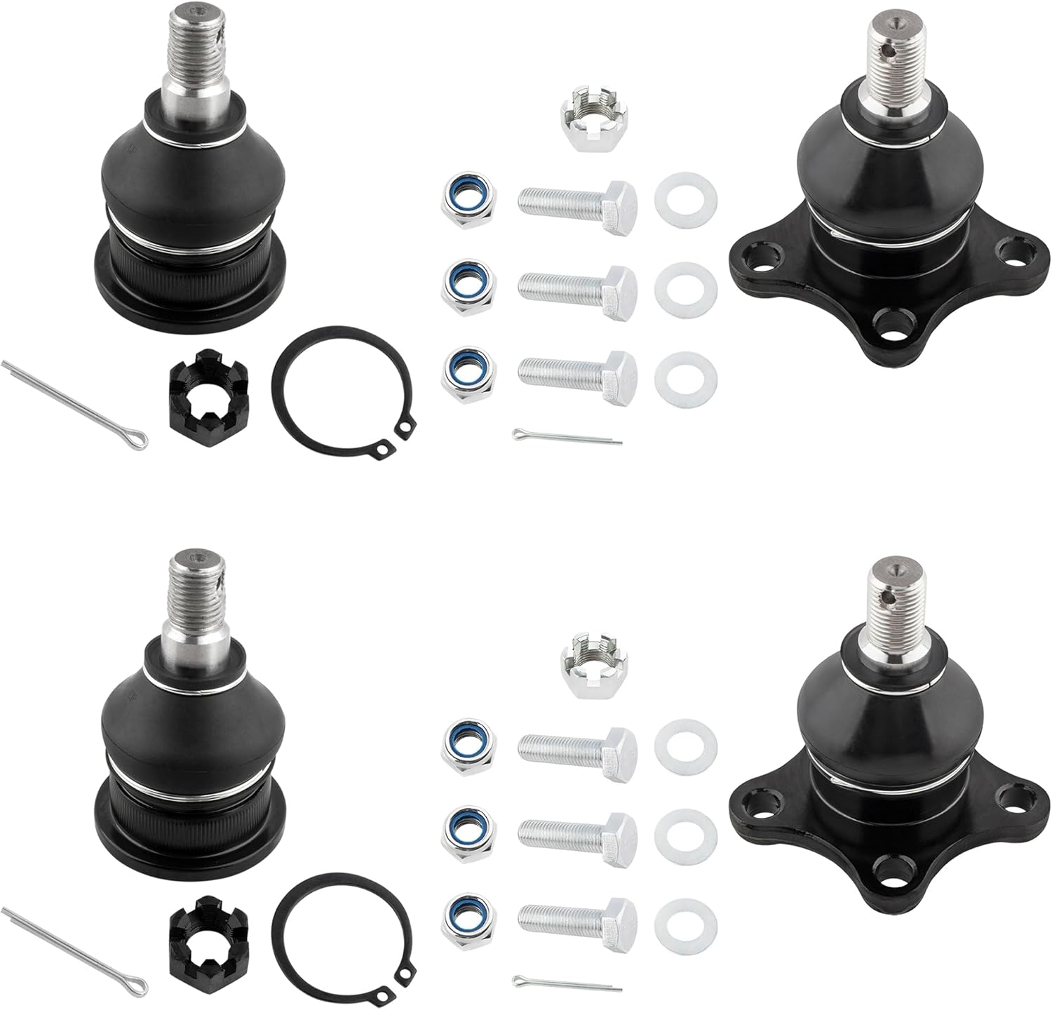 BOXI Set of 4 Front Upper & Lower Ball Joints Kit Compatible for Dodge D50 1982 Ram 50 1983-1985 for Mitsubishi Mighty Max 1983-1985 RWD Model Only/Replace K9372 K9346