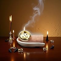 Vista 5 de Soporte de incienso de latón, soporte para palo de incienso, quemador de bobina, colector de cenizas de cono de aleación para varillas de incienso