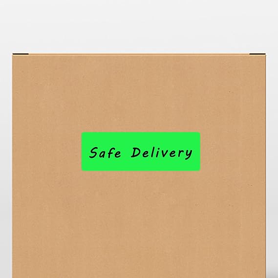 Hybsk 1x3 Inch Color-Code Labels Fluorescent Green Sticker Rectangle 500 Labels Per Roll (Fluorescent Green)