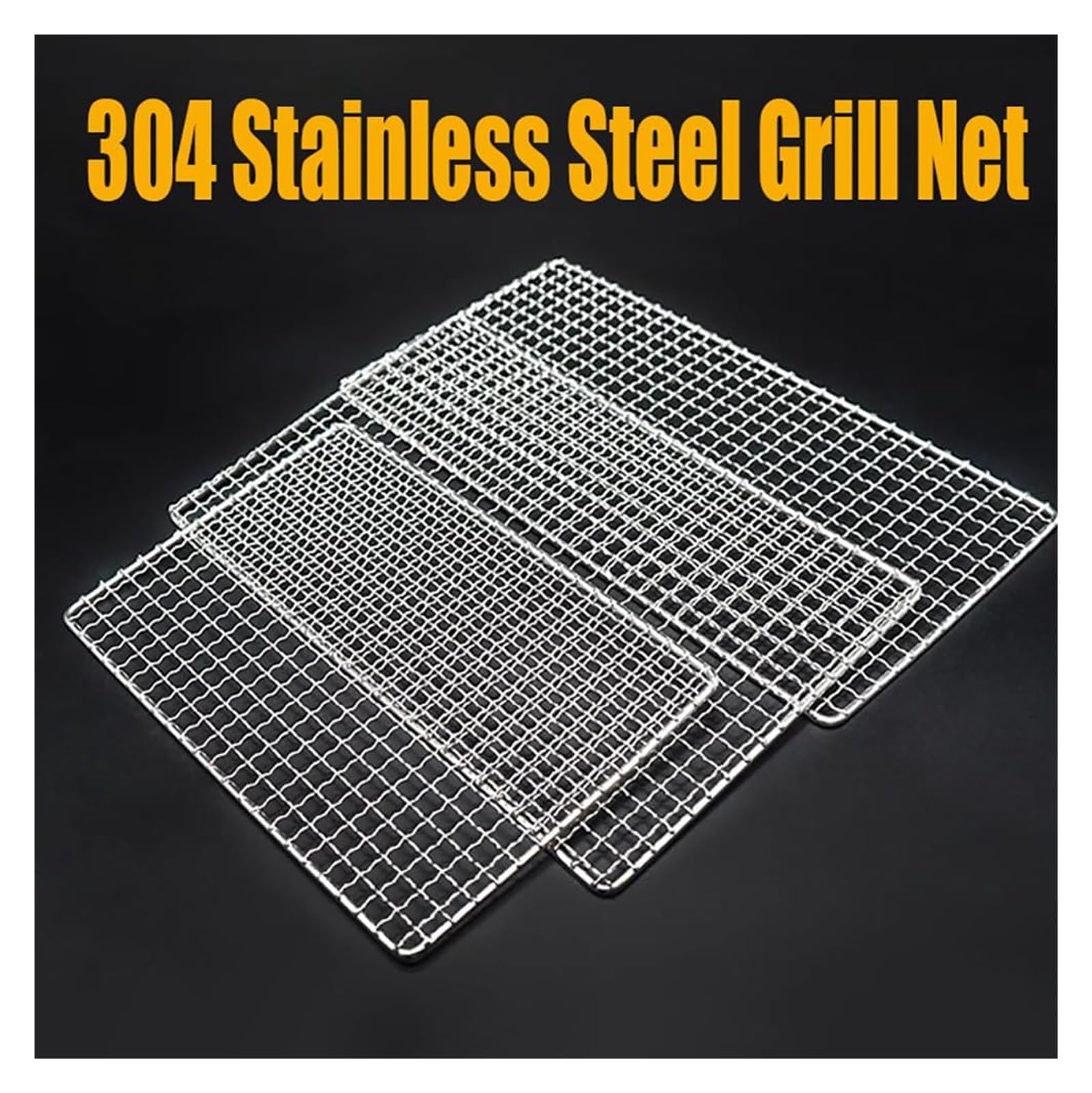 Rejilla de barbacoa de acero inoxidable de gran tamaño para costillas, rejilla redonda multiusos para fogatas (tamaño: 62 x 26 cm)