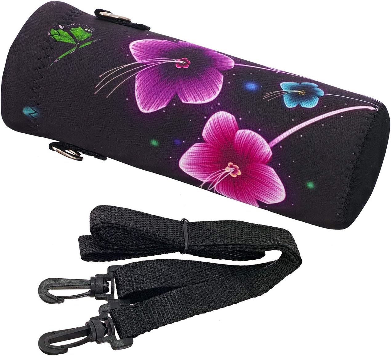 RICHEN Neoprene Water Bottle Carrier Bag with Adjustable Shoulder Strap,Insulated Water Bottle Cover for Stainless Steel/Glass/Plastic Bottles - Image 4