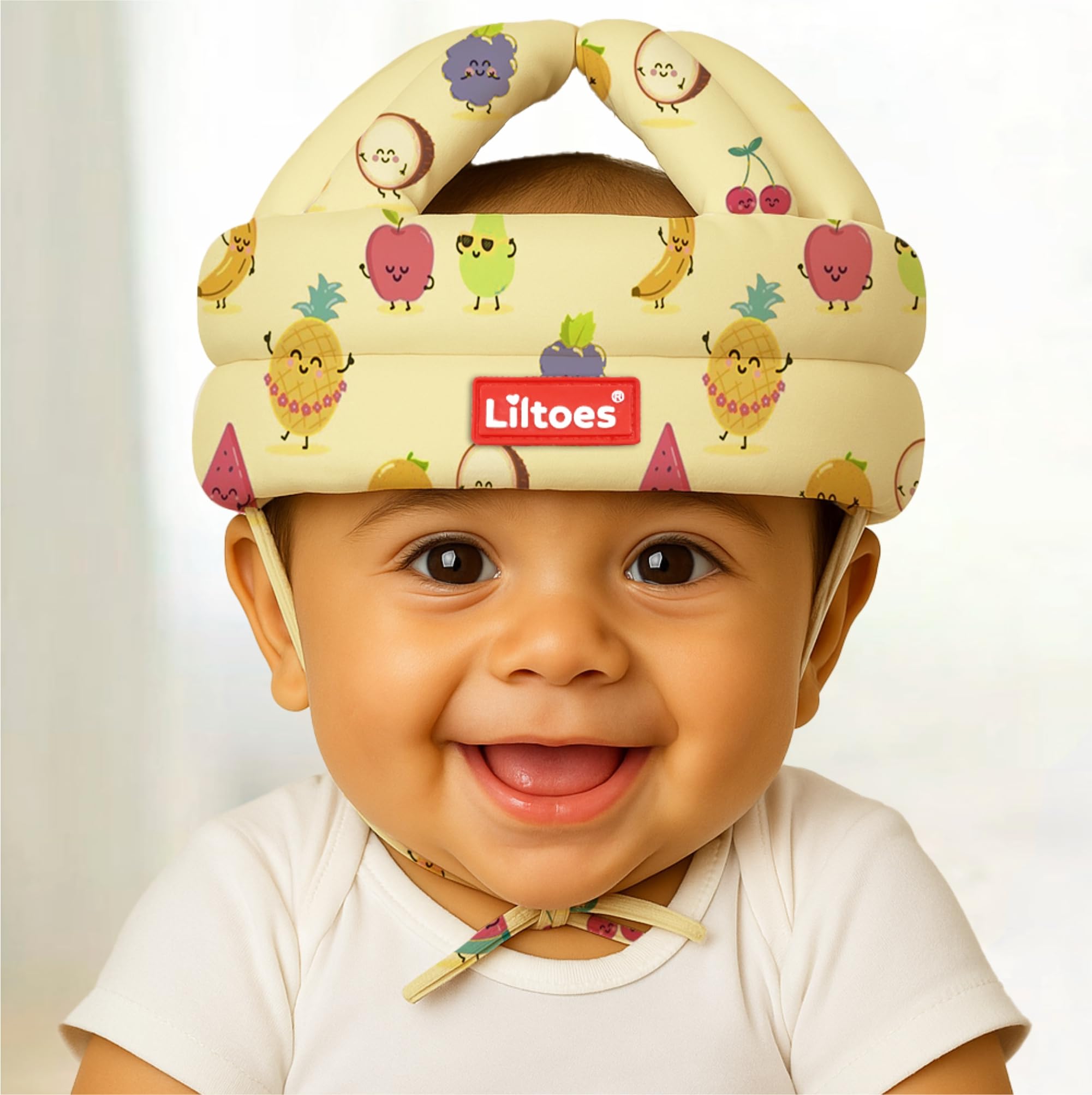 LILTOES Baby Head Protector for Safety of Kids 6M to 3 Years- Baby Safety Helmet with Proper Air Ventilation & Corner Guard Protection (Fruitcake)