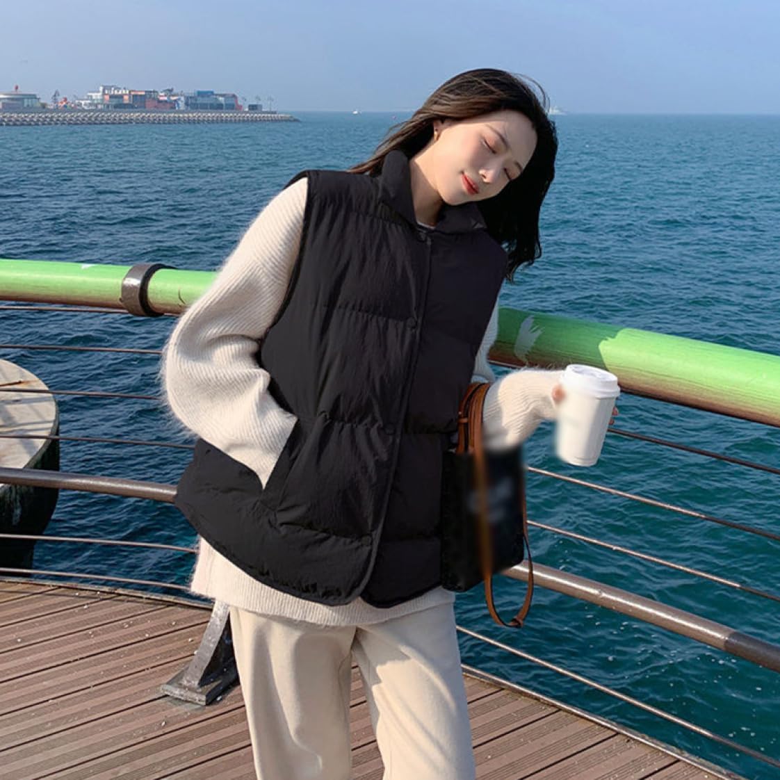 [Donahutt03] ショート丈 ダウンベスト レディース 冬 柔らかい ベーシック インナーベスト ダウンジャケット 可愛い