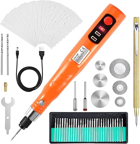 Stylo Graveur USB Rechargeable - Parfait Pour Bijoux, Bois, Métal Et Plus !