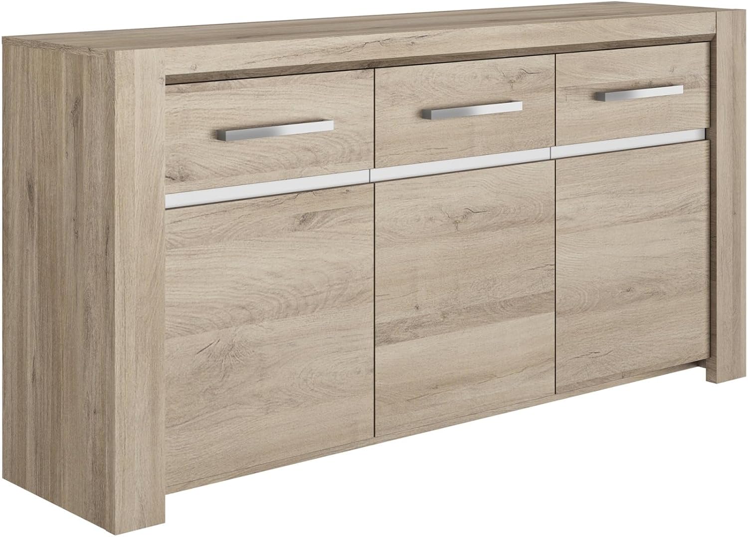 GAMI OLERON Buffet, front view with three doors and three drawers closed, slightly angled