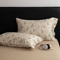 Vista 22 de 3 piezas de juego de funda de edredón tamaño individual XL, funda de edredón blanca con estampado floral azul, ropa de cama coquette de algodón