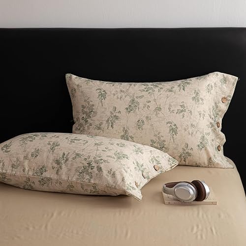 Miniatura 22 de 3 piezas de juego de funda de edredón tamaño individual XL, funda de edredón blanca con estampado floral azul, ropa de cama coquette de algodón