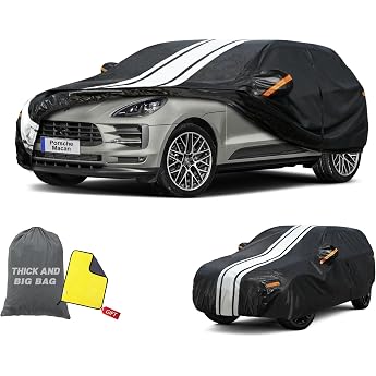 Cowtcver Car Cover Waterproof Breathable Suitable for Porsche Macan 2014-2026 Full Garage Car Cover for Sun Rain Dust Protection Car Cover