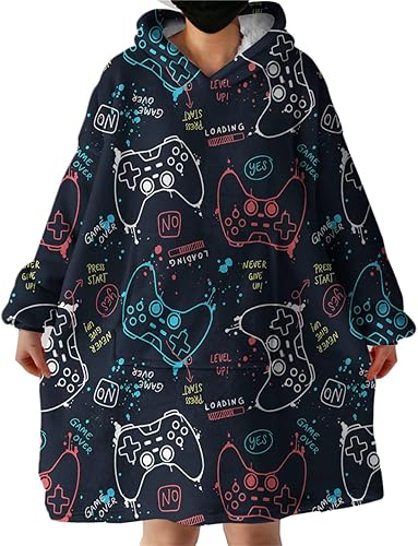 BlessLiving Sudadera Gamer - Sudadera con capucha negra