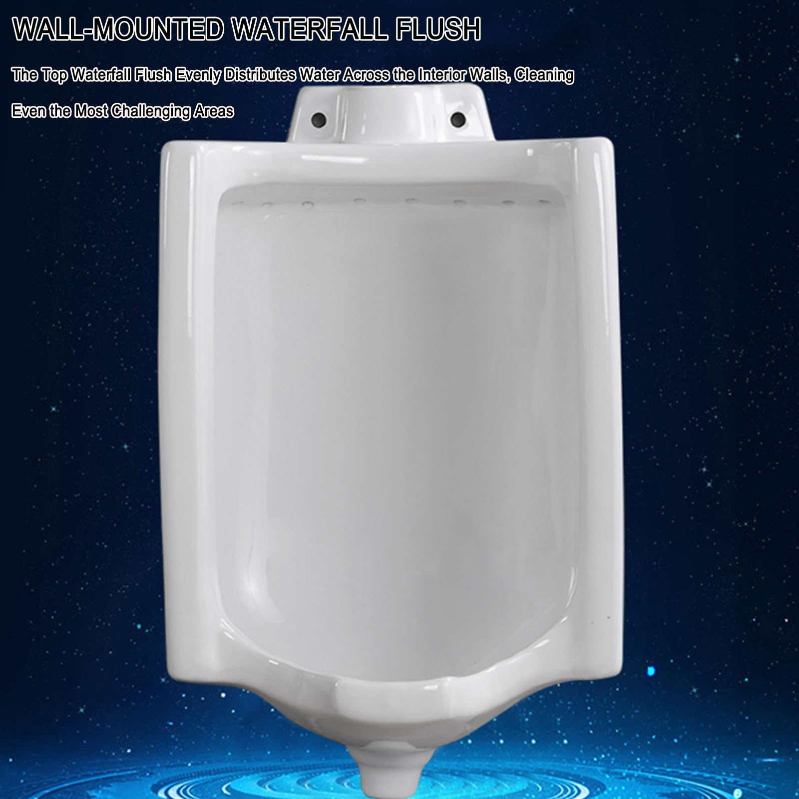 Orinal de pared para hombre con descarga automática, diseño de cerámica a prueba de derrames para baños, garajes y bares, solución ideal para la noche para mayor comodidad e higiene