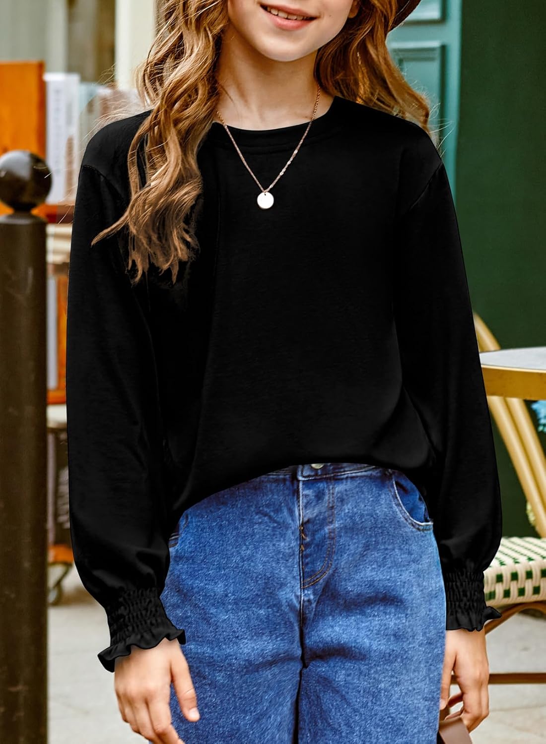 blibean Tween Girls Fall Shirts Casual Long Sleeve Tops Size 6-15 Years - Image 2