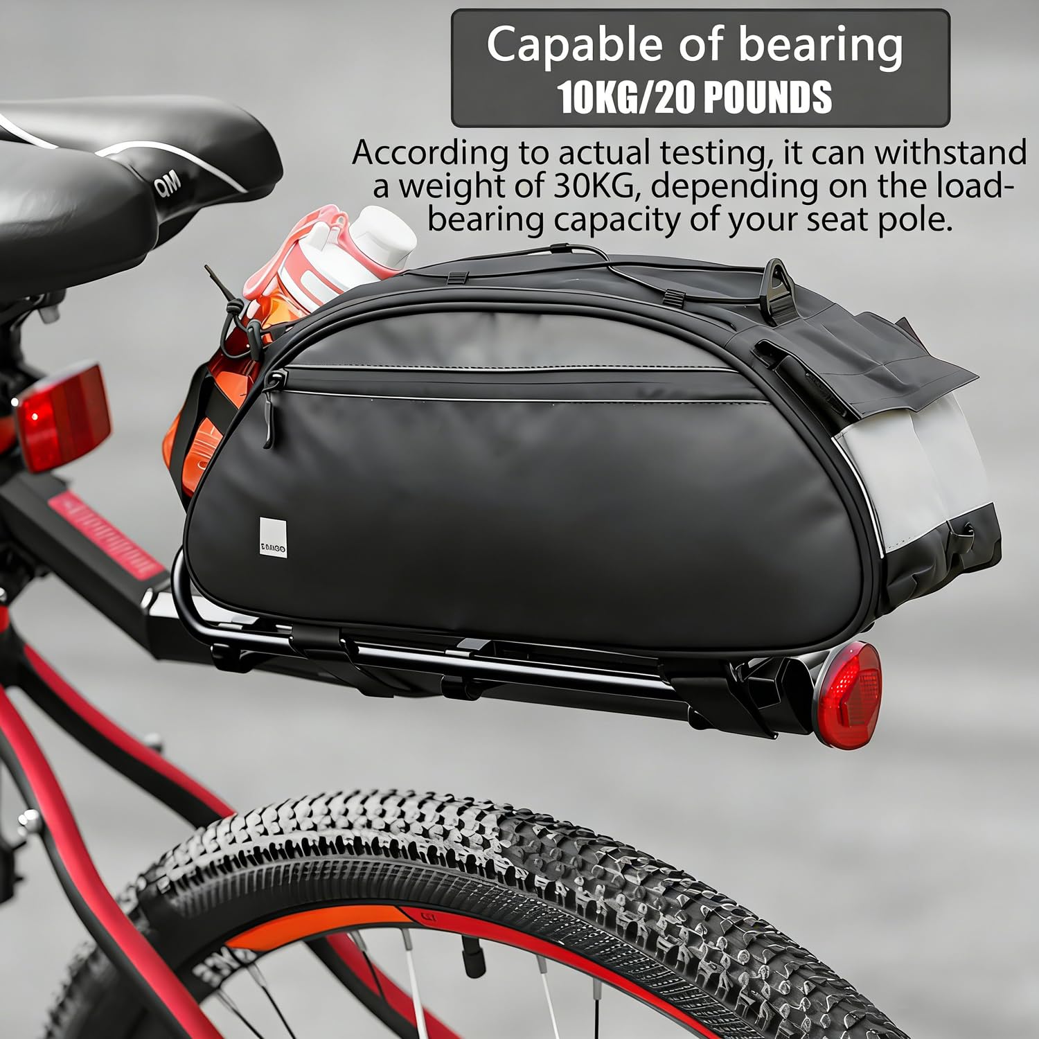 Portabagagli per bicicletta, mountain bike, in lega di alluminio, regolabile, con capacità di peso di 10-30 lbs