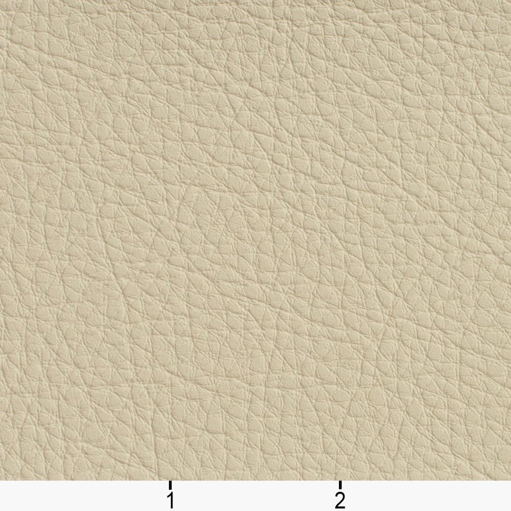 Ivory Pebbled Outdoor Indoor Faux Leather Upholstery Vinyl by The Yard - SKU: Janelle Ivory