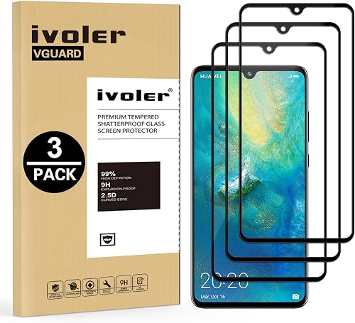 iVoler Pack  Pellicola Vetro Temperato per Huawei Mate 20   Copertura Completa  Pellicola Protettiva Protezione per Schermo per Huawei Mate