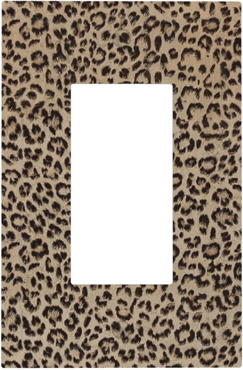 Trendy Cheetah Leopard Print 1 Gang Outlet Decorator Light Switch Wall Plate Cover Faceplate Decorative Switchplate Rocker/GFCI Outlet Cover