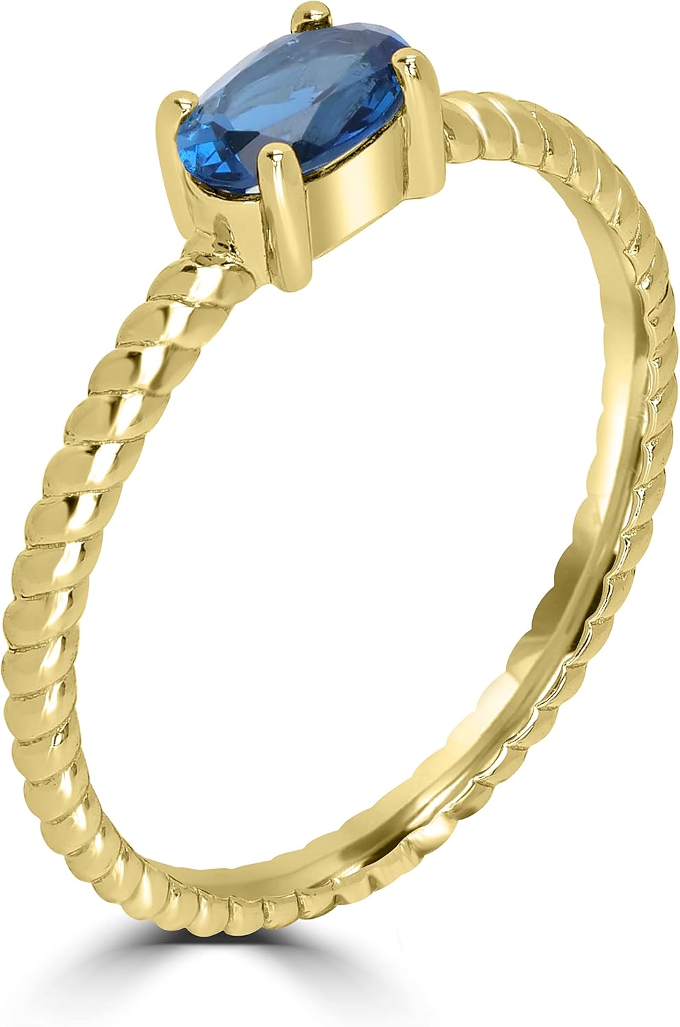Gemistry Fiona 14k Gold Over Sterling Oval Solitaire Genuine Gemstone Stackable Ring, Sizes 5-9