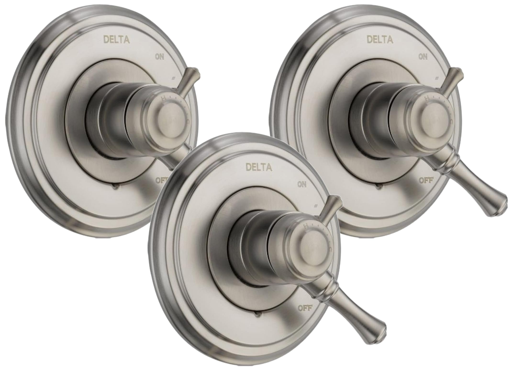 Delta Faucet Cassidy 17 Series Dual-Function Shower Handle Valve Trim Kit, Stainless T17097-SS (Valve Not Included) (Pack of 3)