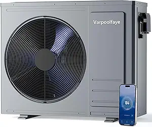 35100 BTU Electric Pool Heater For Inground Pool 10000 Gallon Above Ground Pool Heater Swimming Pool Heater Pump Heating or Cooling WiFi Control Schedule 220V 60HZ