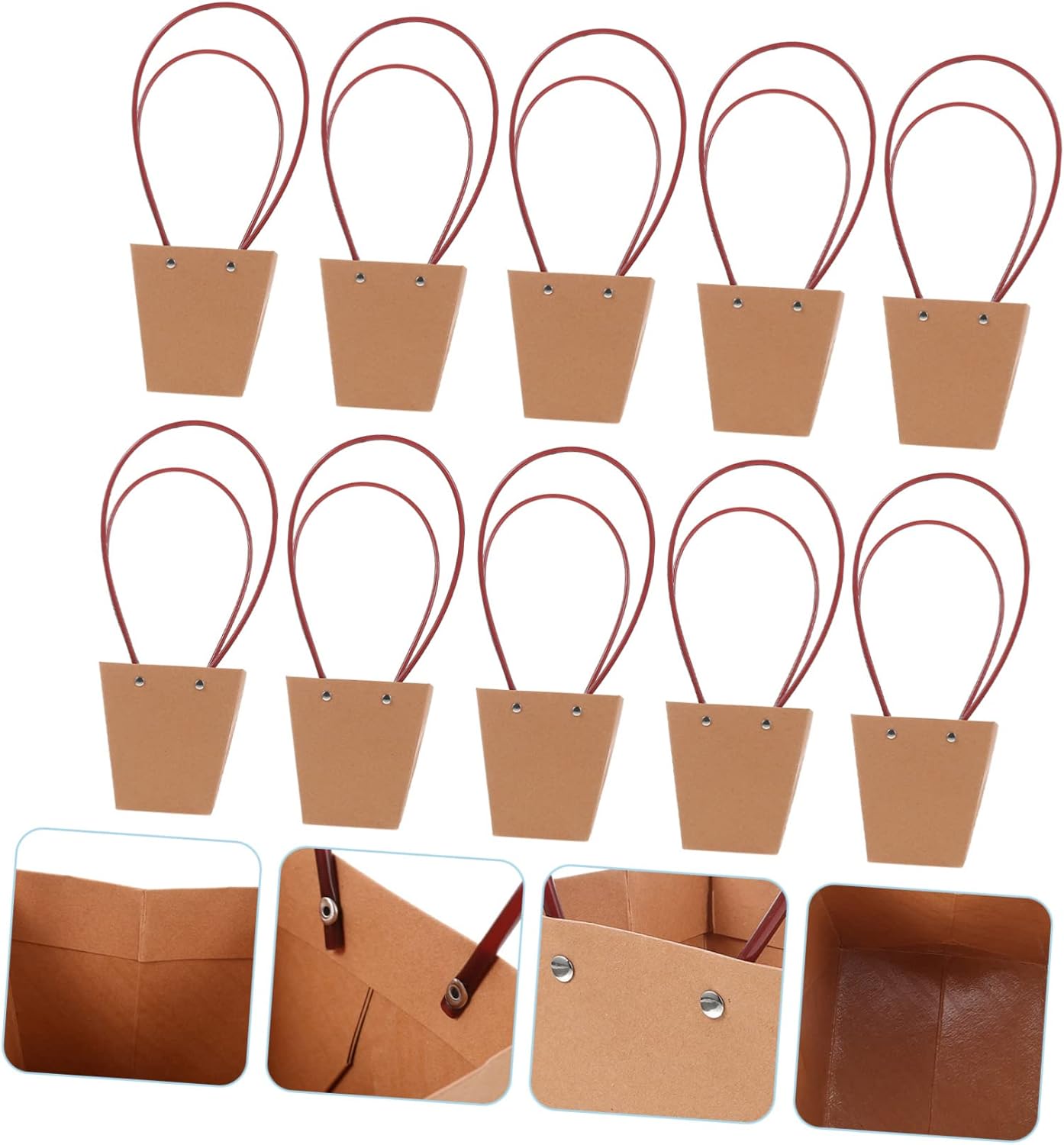 NOLITOY 20pcs Multi-function Handheld Candy Bags for and Festivals Thickened Kraft Wrapping Bags for Takeaway Food Picnic and Shopping