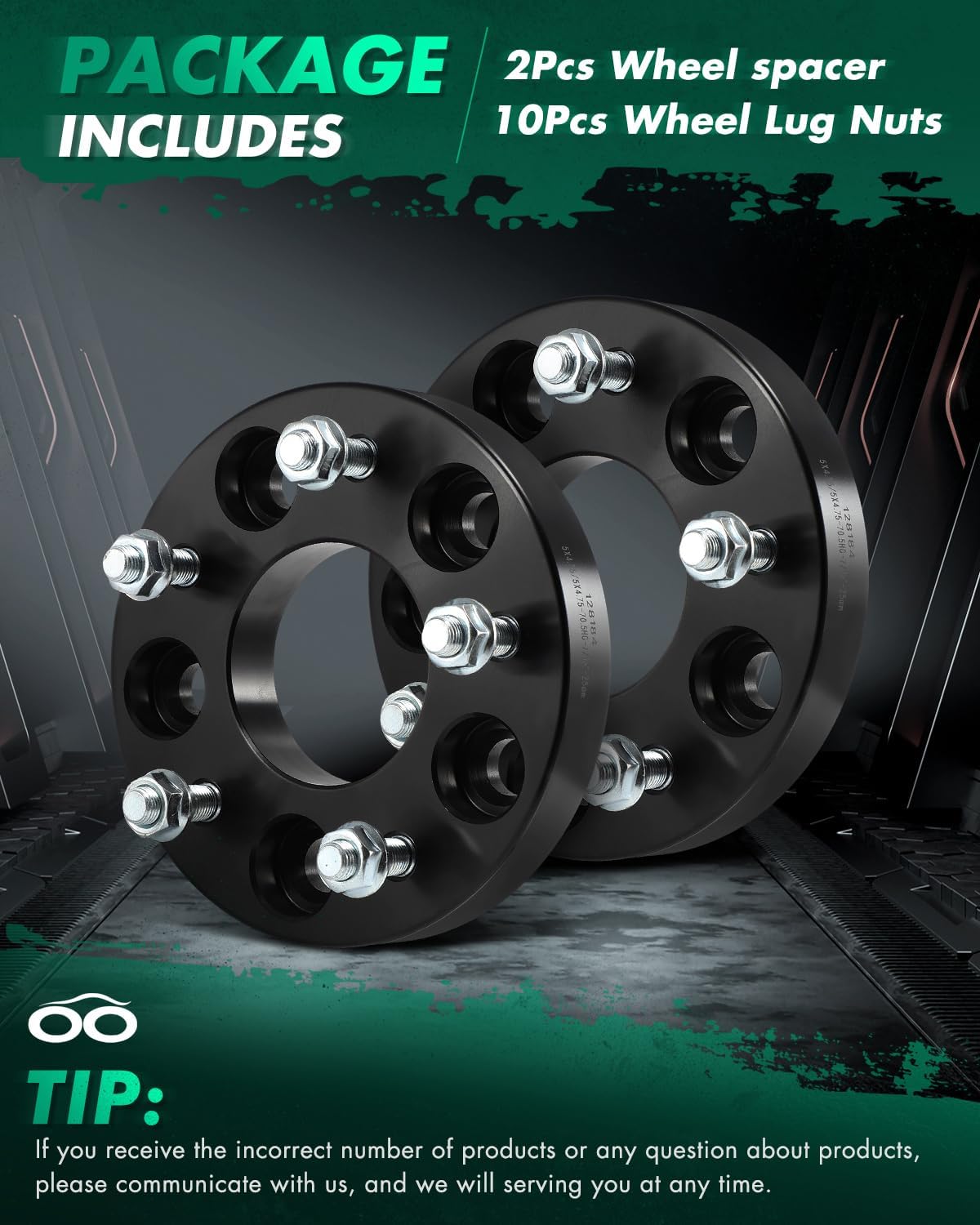 SCITOO 2pcs 5x4.75 Wheel spacers 1" Bore 70.5mm Studs 7/16" 5Lug Wheel Spacers No Hubcentric Fit for 442 1964-1971, for Cutlass 1962-1981, for Bel Air 1951-1975, for Biscayne 1958-1971