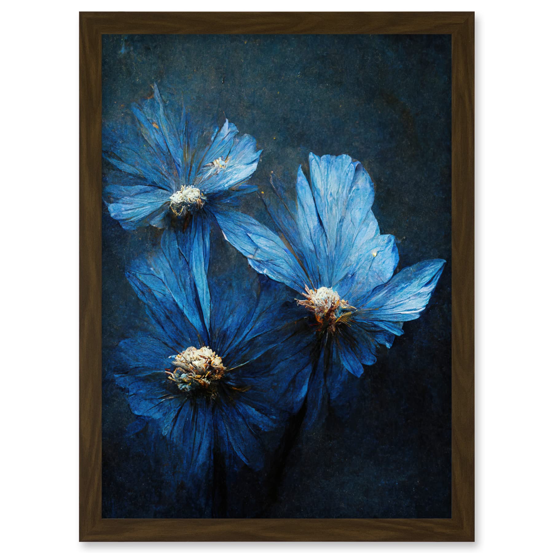Doppelganger33 LTD Simple Elegant Cornflower Artwork Framed A3 Wall Art Print