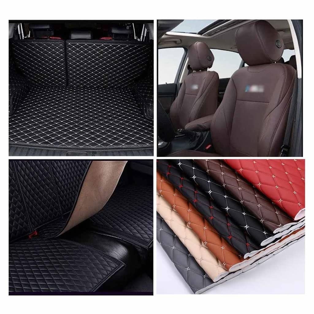 Polipiel Sintética Acolchada por Metros Tejido Acolchado de Piel Cojines o forrar Objetos para Cojines de Coche(Black (grey line),1.6x3m)