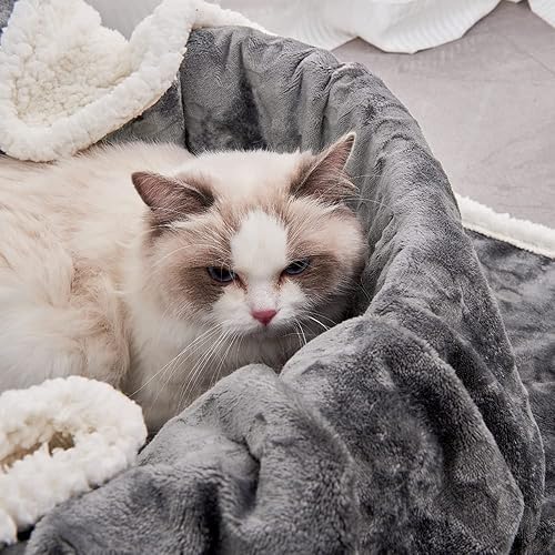 Miniatura 2 de Qeils Mantas para mascotas para gatos  Manta impermeable para gatos lavable  Manta de forro polar Sherpa para cachorros, protector de manta