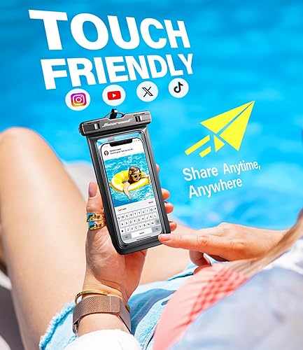 Miniatura 6 de Hiearcool - Funda impermeable IPX8, universal y compatible con celular iPhone 12, Pro 11, Pro Max, XS, Max, XR, X, 8, 7, Samsung Galaxy S10, S9,