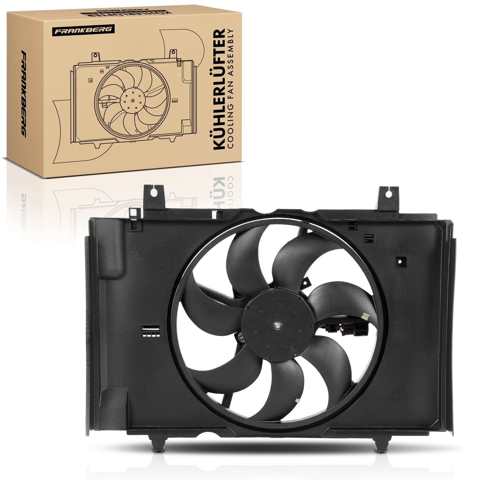 Frankberg Ventilador del radiador 214811KA0A | Compatible con: Tiida Hatchback, Juke F15, Tiida Hatchback C11, Furgoneta Juke F15, Cubo Z12