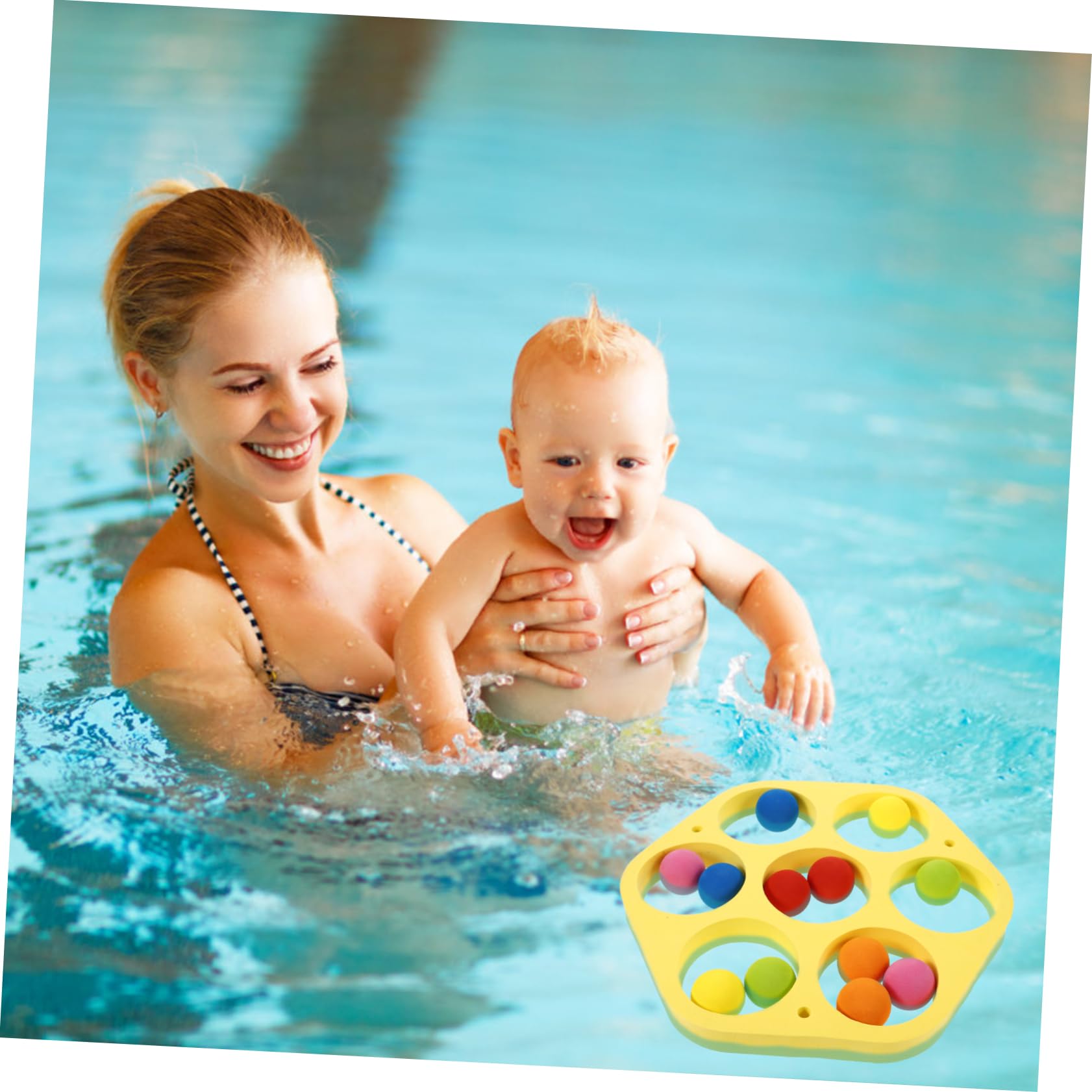 Palla da Lancio Galleggiante per Piscina, Set 1 Pezzo in Eva Giallo