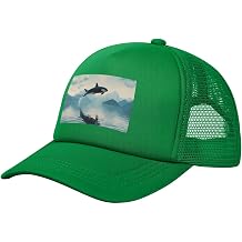 Killer Whale Orca Mesh Baseball Cap, Low Profile with Adjustable Strap, for Men, Women, Sports and Work.