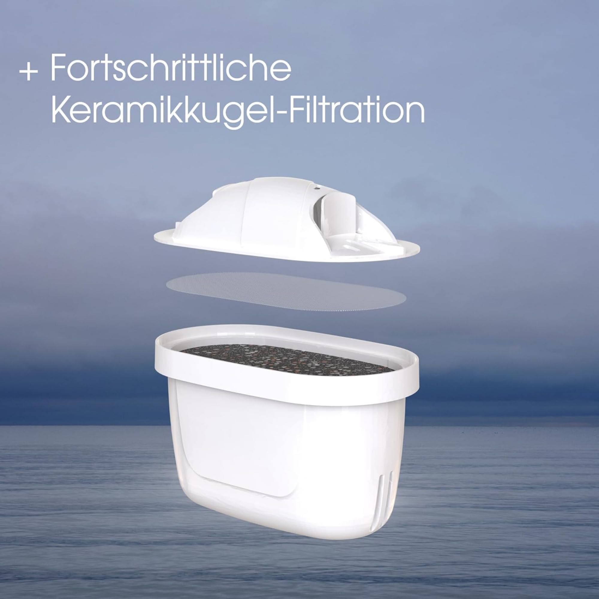 STELTON EM77 Wasserfilterkanne 2 L Smoke + Magnesium+ Wasserfilter 3er-Pack – Ersatzfilterkartuschen – Reduziert Chlor, Kalk & Verunreinigungen