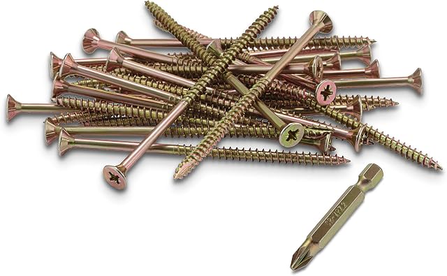 SEQUAL® Hyper Drive Wood Screws M6x150mm (Box Of 50), Self Countersinking Head For Flush Smooth Finish, Woodscrews Pack With Knurled Thread For Easier Drive And Holding Power, Rust Resistant Screw Set