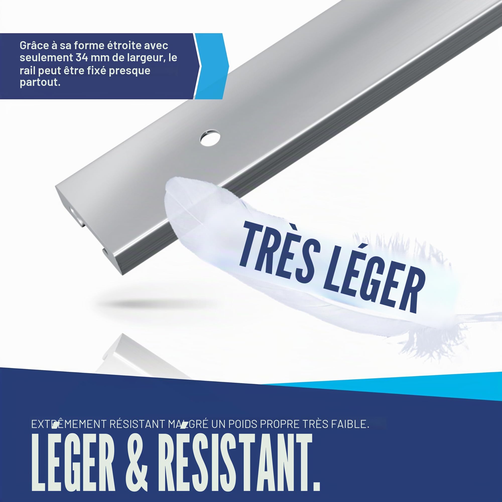 NTG Rail d'arrimage Airline 4 PCS 1m / 1000mm carré Alu - Certifié TÜV - Sélection d'économie Remorque Accessoires Sécurisation de charge Rail d'arrimage Barre Alu Rail de serrage Camion Fourgon