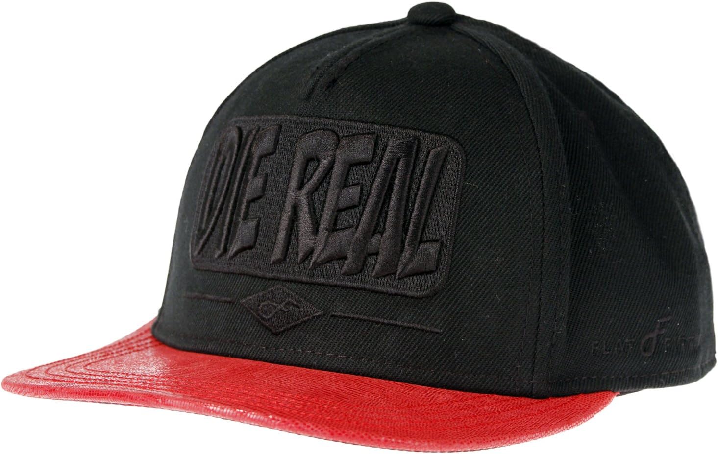 Flat Fitty Die Real Snapback Cap, Black Red