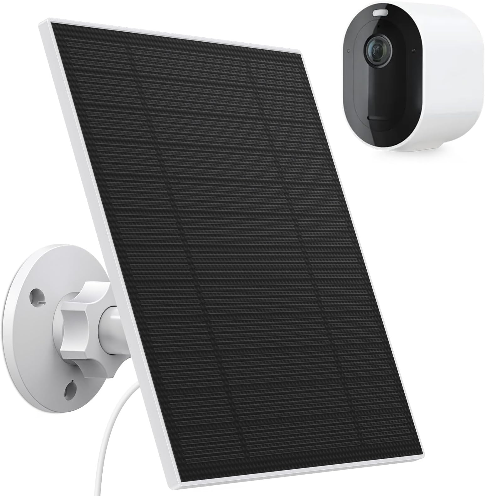 Solar Panel Charger for Arlo,Solar Panel for Arlo Pro 5S 2K,Pro 4,Pro 3,Floodlight,Ultra 2,Ultra,Go 2,5W IP65 Waterproof Solar Panel Charger for Arlo,9.84Ft Charging Cable,360°Wall Mount(1Pack)