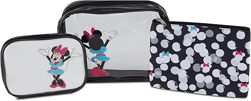 Miniatura 1 de Mickey Mouse - Juego de estuche de cosméticos  Juego de 3 piezas con licencia oficial de Mickey y Minnie Mouse de viaje para niñas, niños,