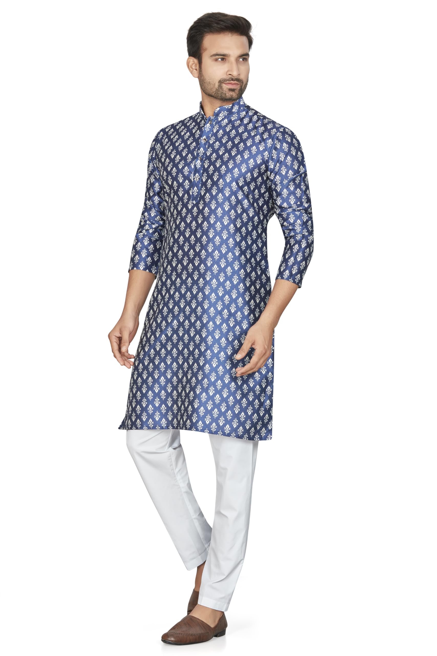 Be Active Men's Cotton Digital Print Regular Shirt (My21-22_Navy Blue