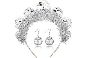 Disco Ball Madness: Earrings and Headband Combo for Groove-Worthy Glam