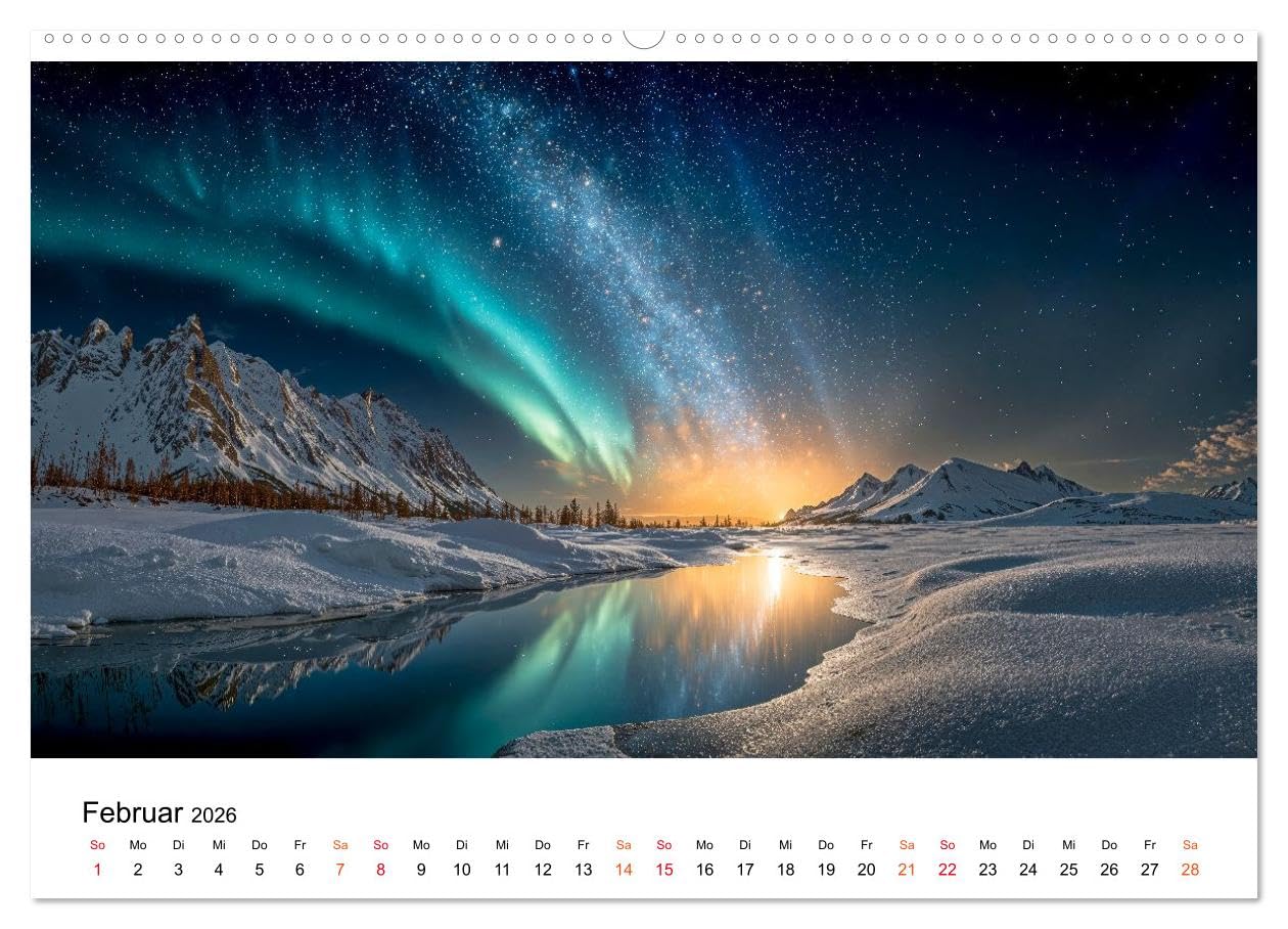 Aurora Borealis - Polarlicht Nordlicht (hochwertiger Premium Wandkalender 2026 DIN A2 quer), Kunstdruck in Hochglanz: Momente, in denen Himmel und Erde miteinander tanzen. (CALVENDO Natur)