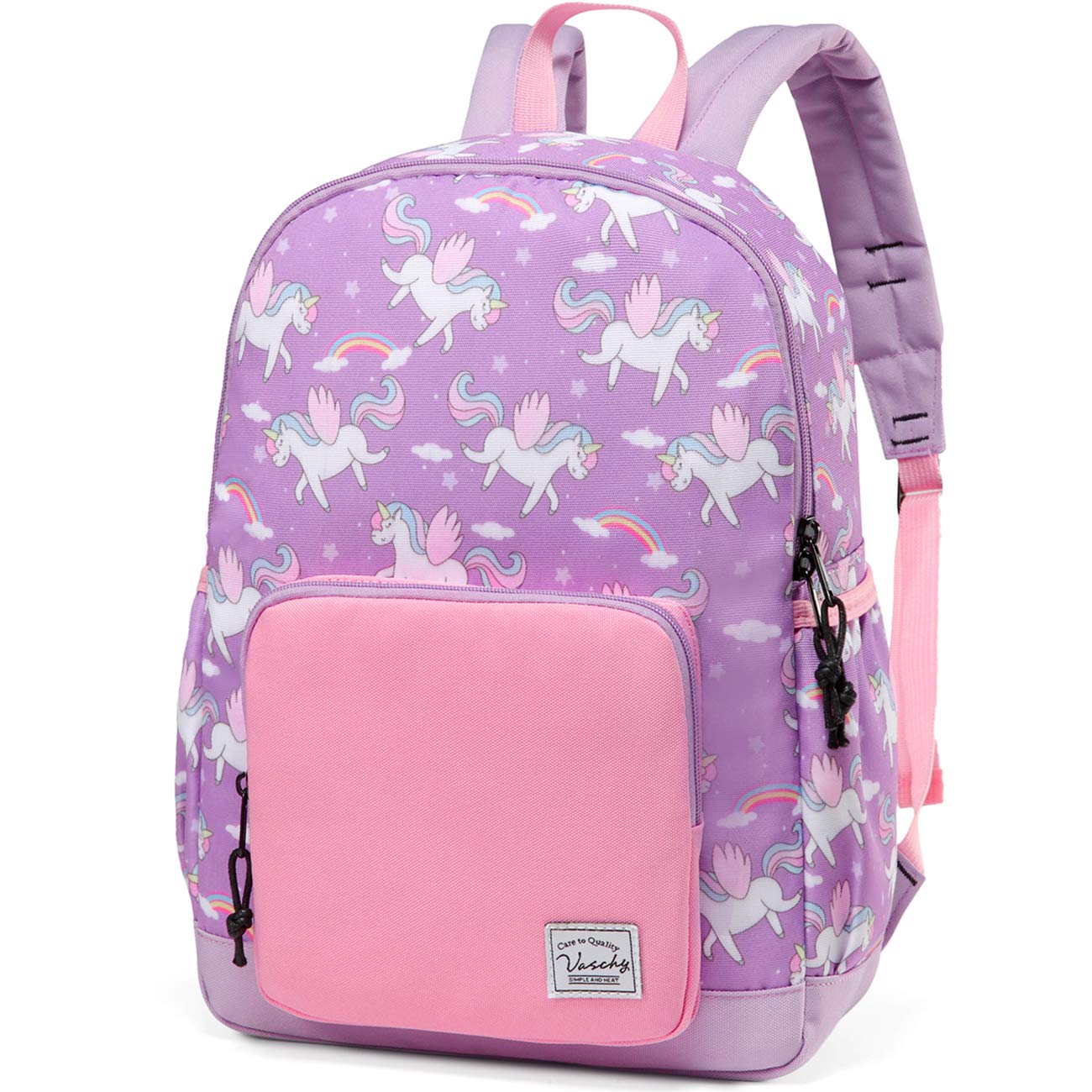 VASCHYKids backpacks, Cute Lightweight Water Resistant Preschool Backpack for Boys and Girls Chest Strap