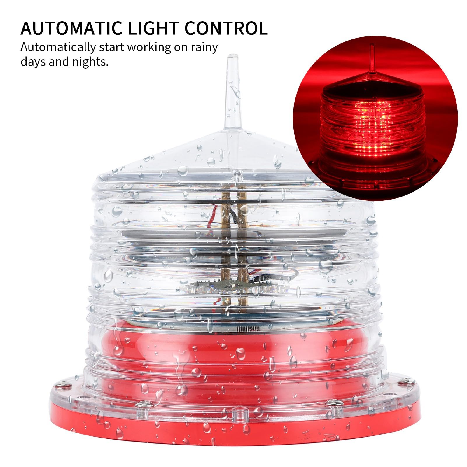Balise lumineuse à énergie solaire, lampe flottante clignotante à LED, feu de navigation IP68 pour bateau marin, avec panneau solaire à haute efficacité et visibilité à 360 degrés