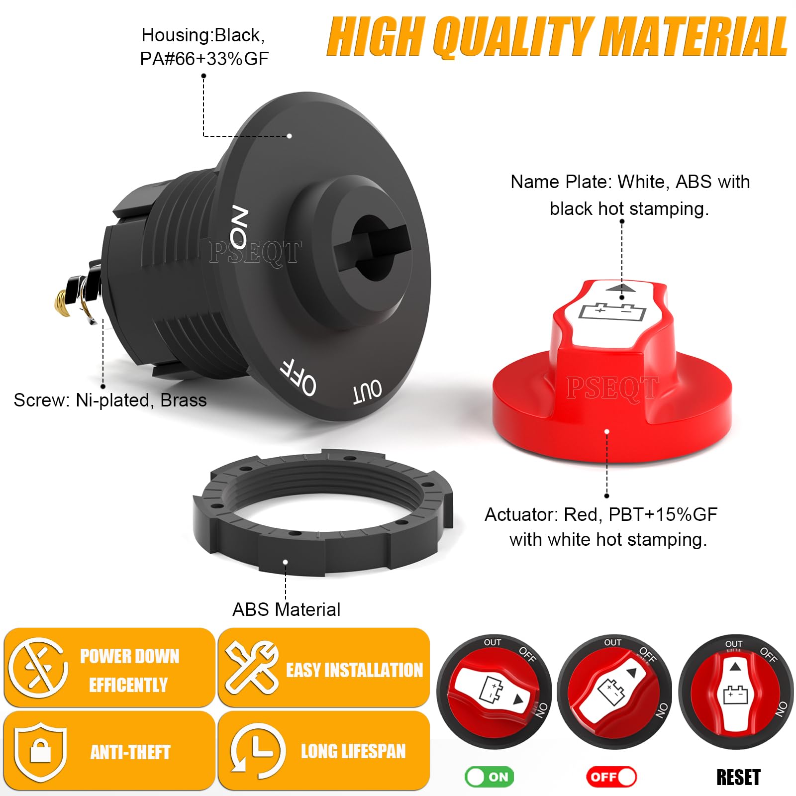 Snapklik.com : 2Pcs Battery Disconnect Switch, Master Cut Shut Off ...