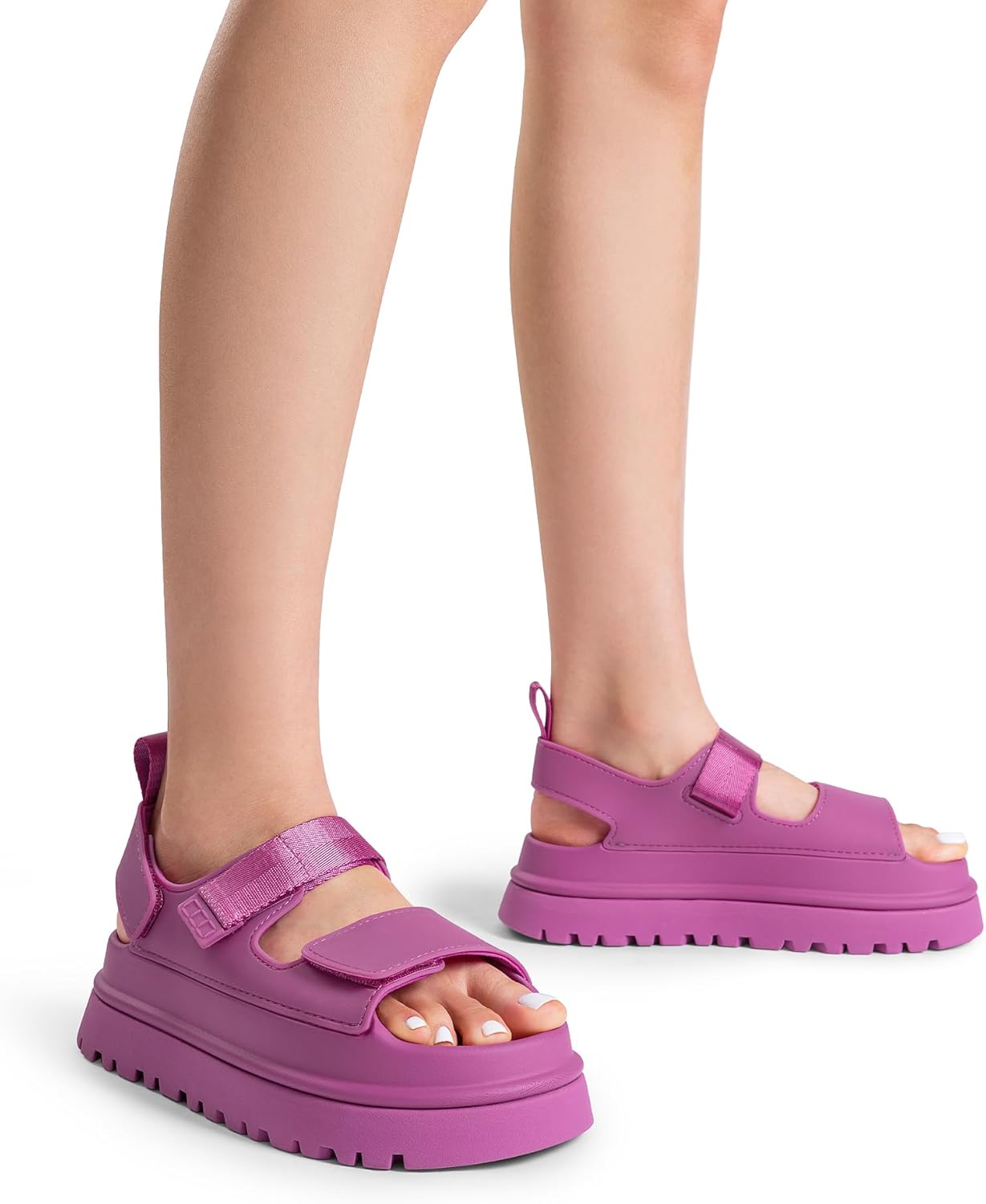 DREAM PAIRS Platform Sandals for Women Chunky Open Toe Dress Walking Comfortable Flat Sandals for Summer - Image 7