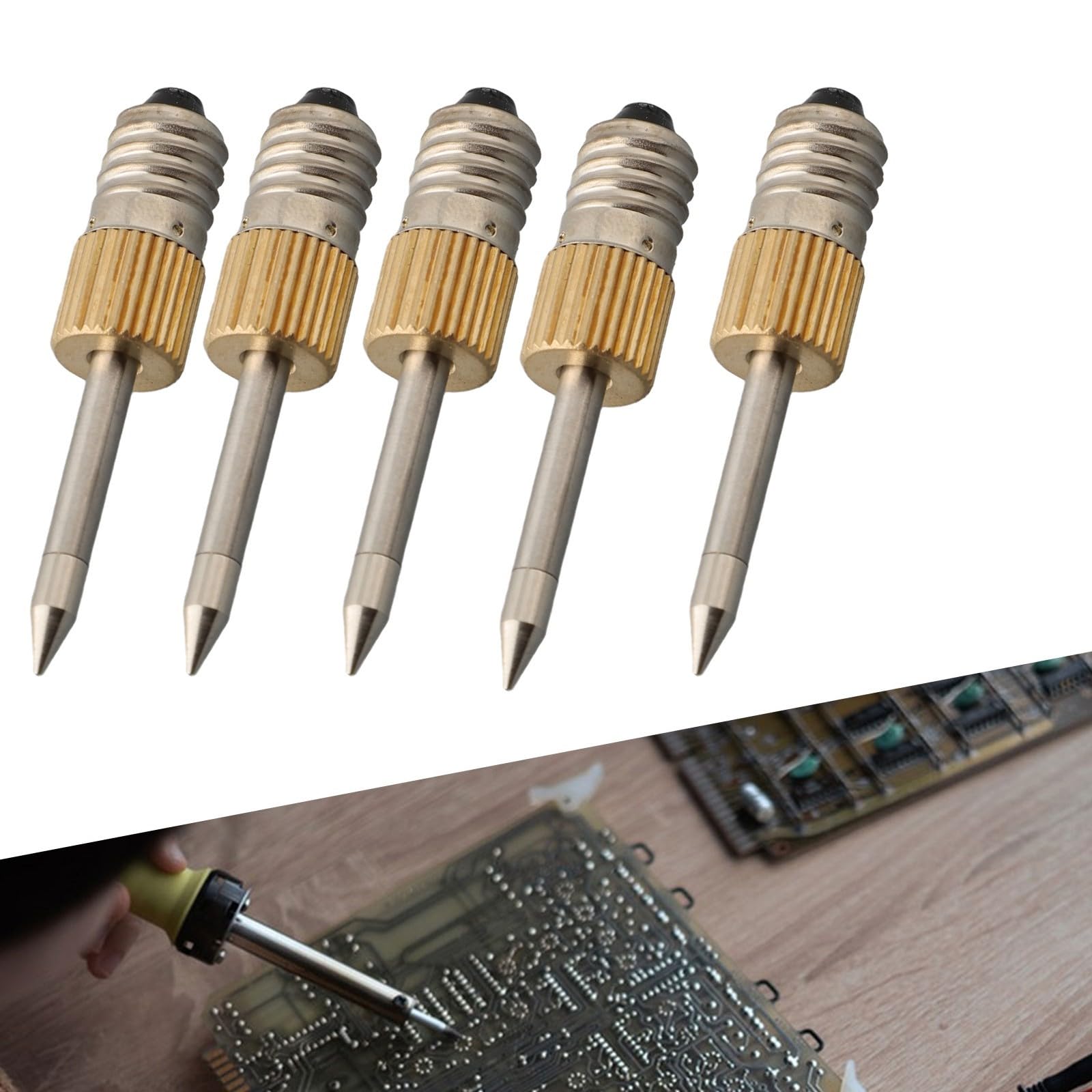 5 punte per saldatore con interfaccia E10 per saldatura elettrica, adatte per saldatura a punto e linea (TIP-B 5PCS)