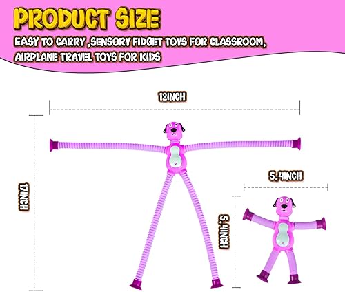 Miniatura 2 de CHESLICR Juguetes sensoriales para autismo para niños pequeños, 2 piezas, con ventosa, juguetes para perro, tubos para apretar, juguetes para