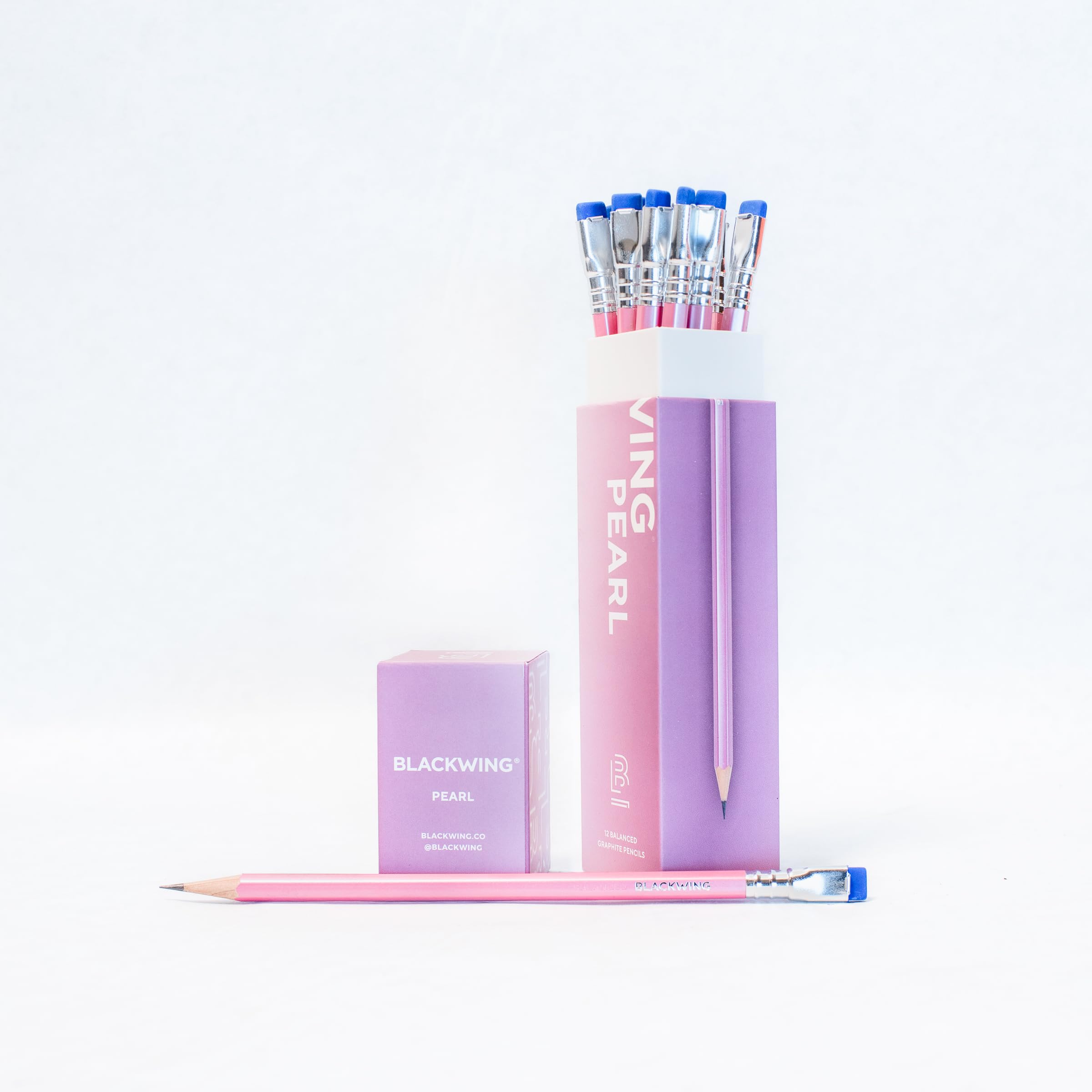 Blackwing Pearl Pencils - 12 Count, Pink Lacquer Finish, 2B Balanced Lead, Premium Wood, Japanese Graphite