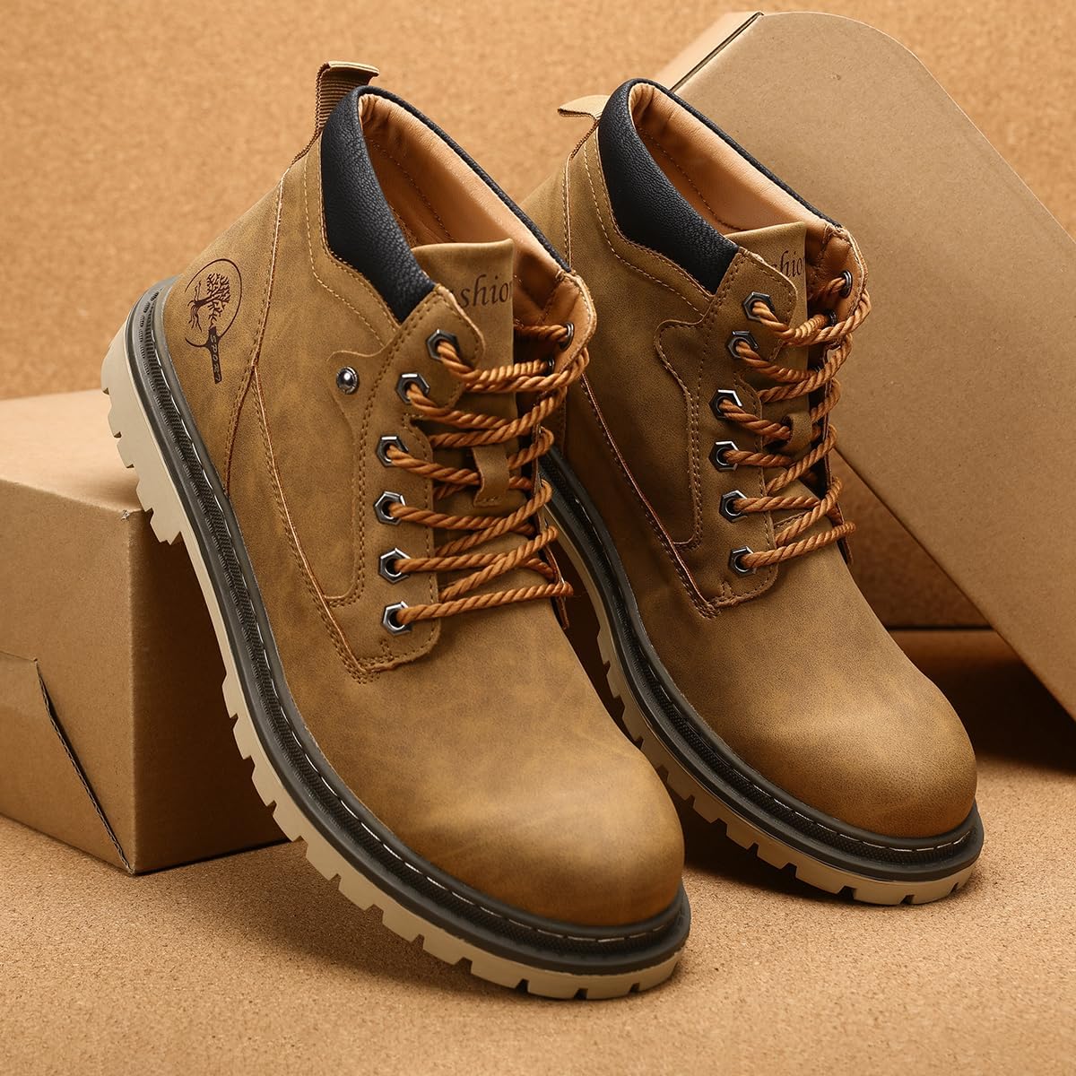 Shaire Men's Leather Chukka Boots | Lace-Up Ankle Boots for Men | Casual Comfort Boots - Image 2